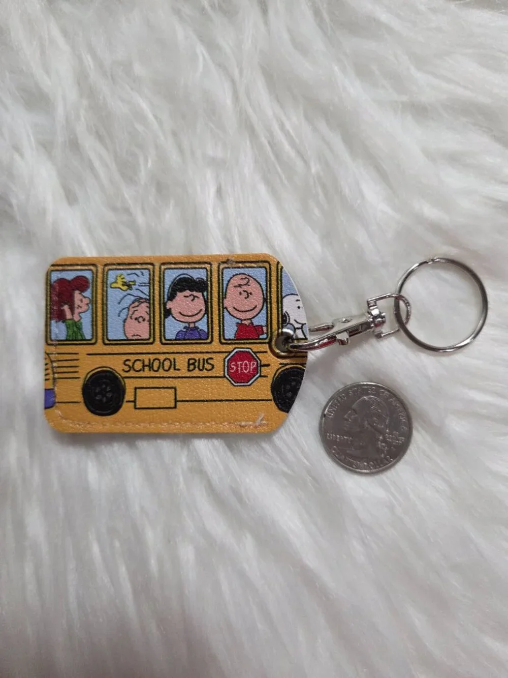 Peanuts School Bus Keychain